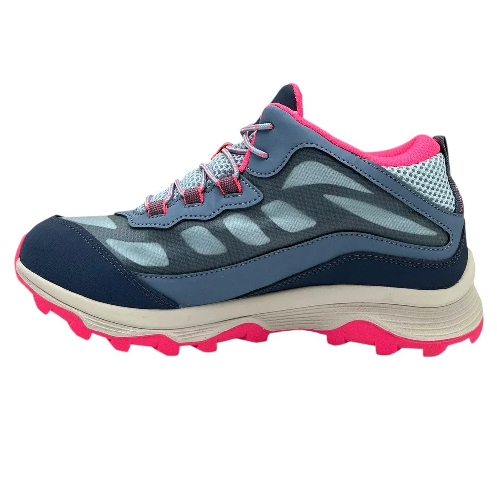 Merrell Moab Speed Youth Big Girls Waterproof Hiking Shoes Size 6 Blue Coral
